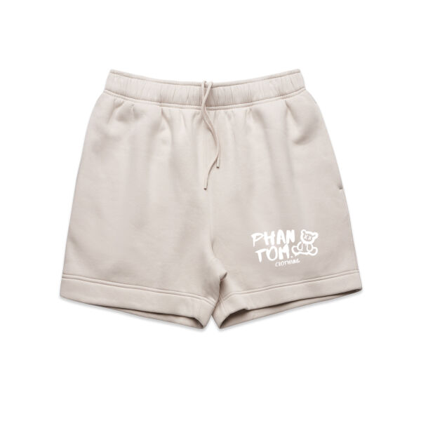 Unisex Relax Fleece Shorts - White Print Thumbnail