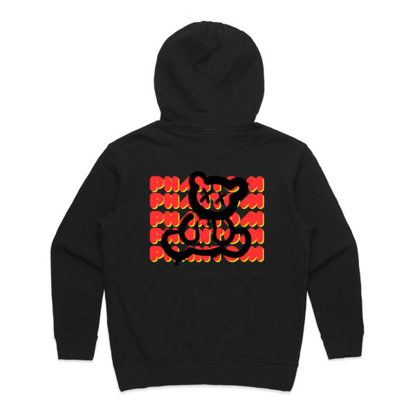 Women's Block Phantom Hood - Red on Black Thumbnail