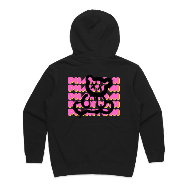 Women's Block Phantom Hood - Pink on Black Thumbnail