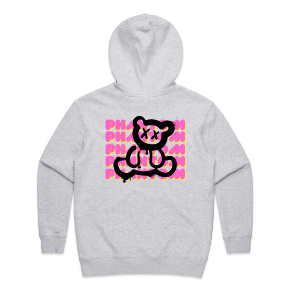Women's Block Phantom Hood - Pink on White Thumbnail