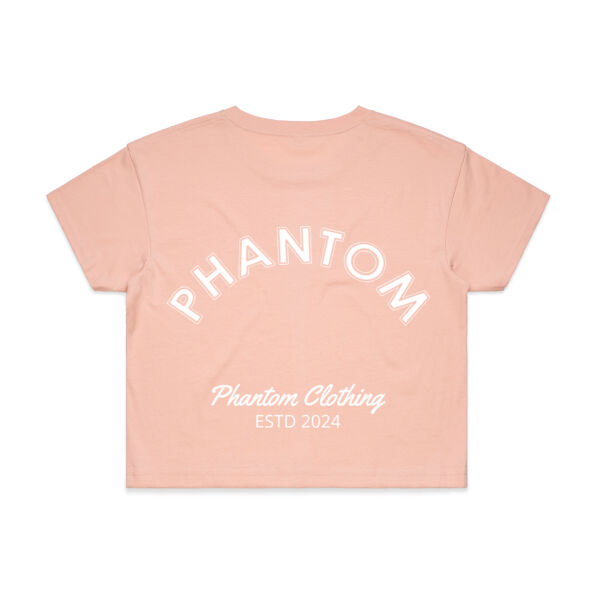 Women's Phantom Crop Tee - White Print Thumbnail